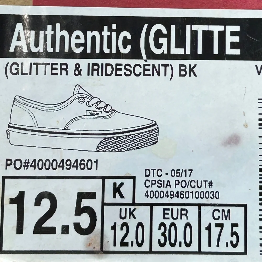 Vans Authentic Glitter & Iridescent Black‎ Shoes
